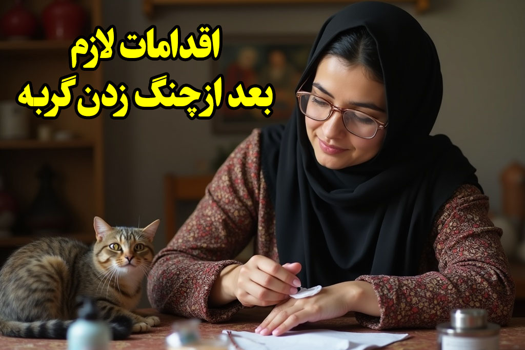 واکسن زدن بعد از چنگ زدن گربه