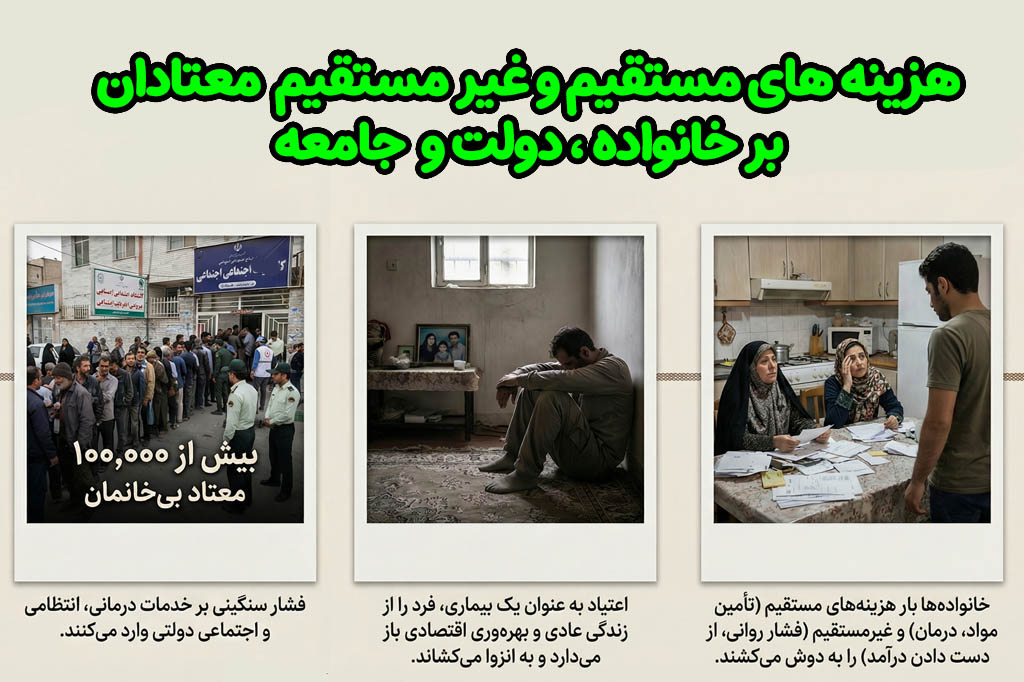 هزینه مستقیم و غیر مستقیم معتادان